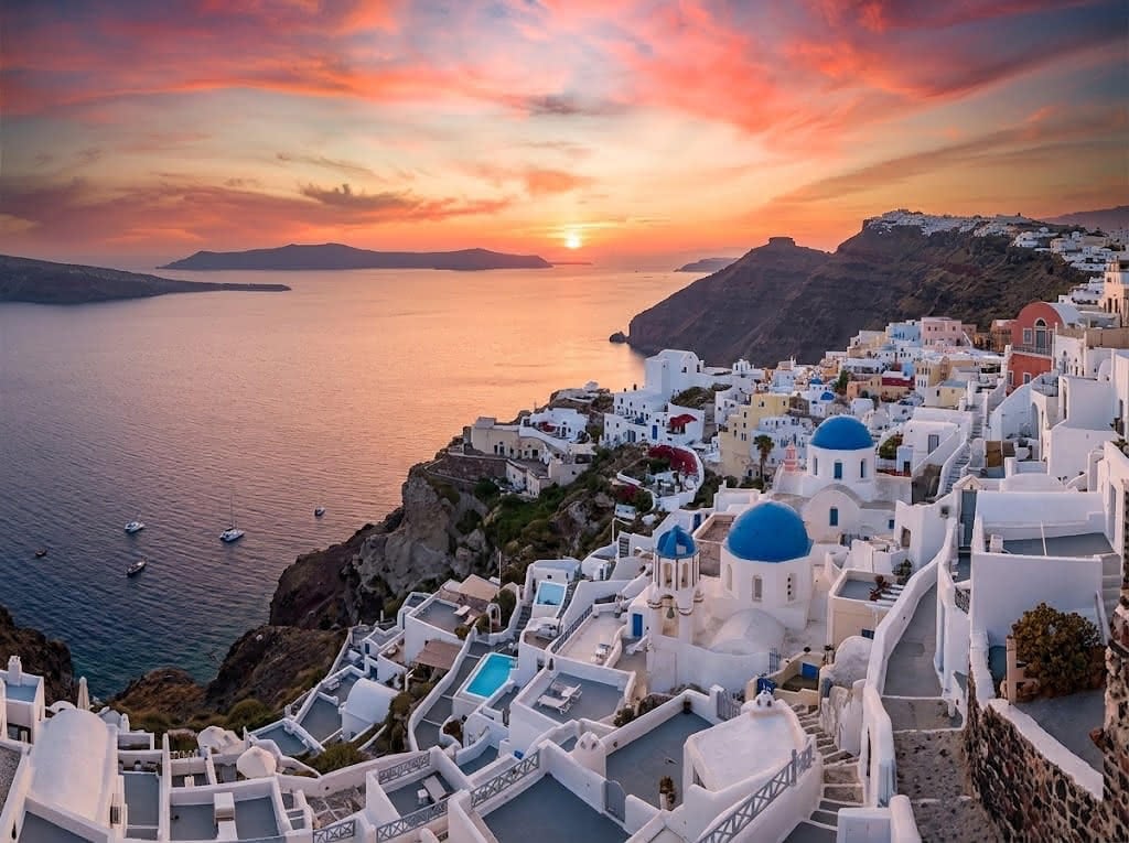 Pedida de mano en Santorini