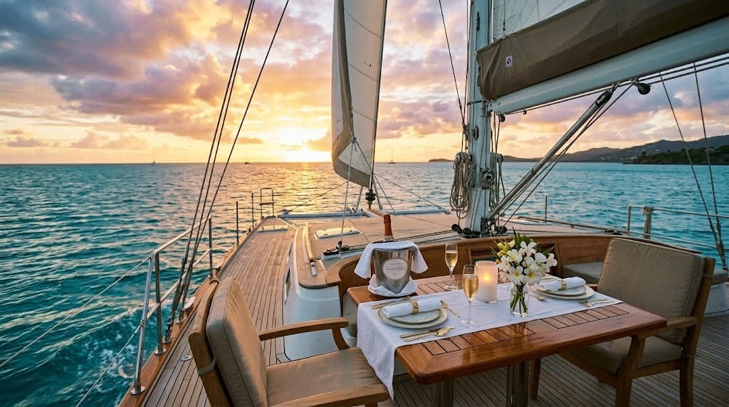 Propuesta de matrimonio privada en yate o catamarán